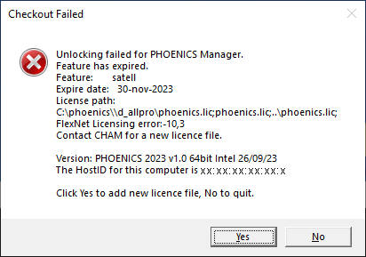 Expired license file message