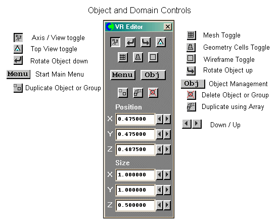 Image: DOMAIN AND
OBJECT CONTROL BUTTONS
