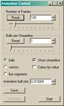 Image: Streamline Animation Control Dialog