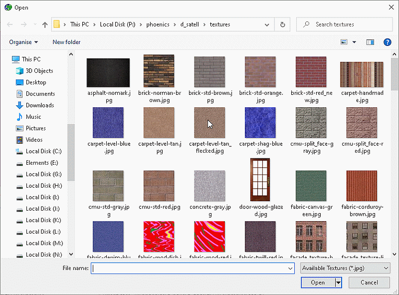 Image: Texture File browser