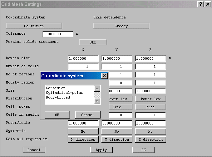 The grid mesh settings dialog - switch to BFC